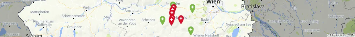 Kartenansicht für Apotheken-Notdienste in der Nähe von Rohrbach an der Gölsen (Lilienfeld, Niederösterreich)